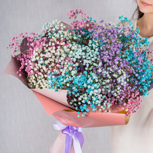 Большой букет из цветных гипсофил арт. 35975