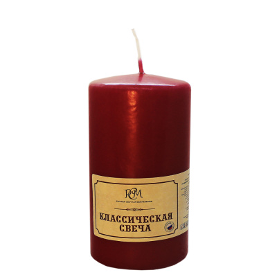 Свеча 100*50 бордовая