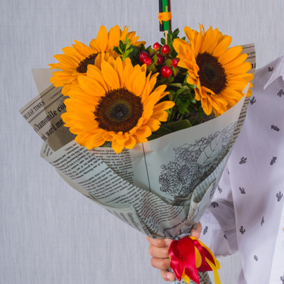 Школьный букет с подсолнухами N 37969