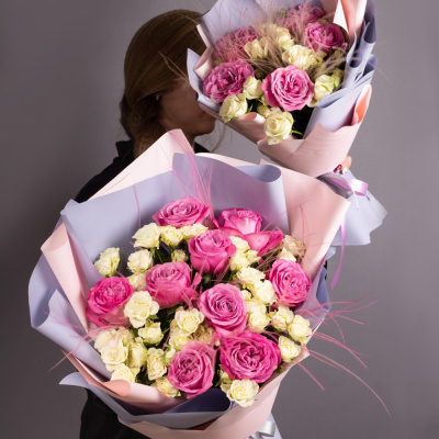 Букеты комплект для мамы и дочки "Розовое сияние" 28445